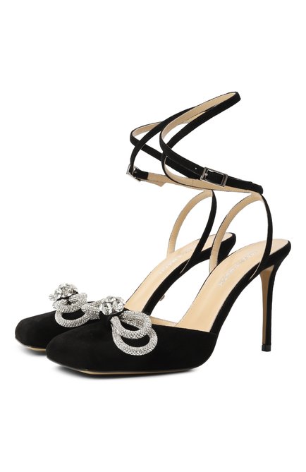 Женские замшевые туфли double bow 95 MACH & MACH, арт. FW25-S0943-95-SUE-BLK