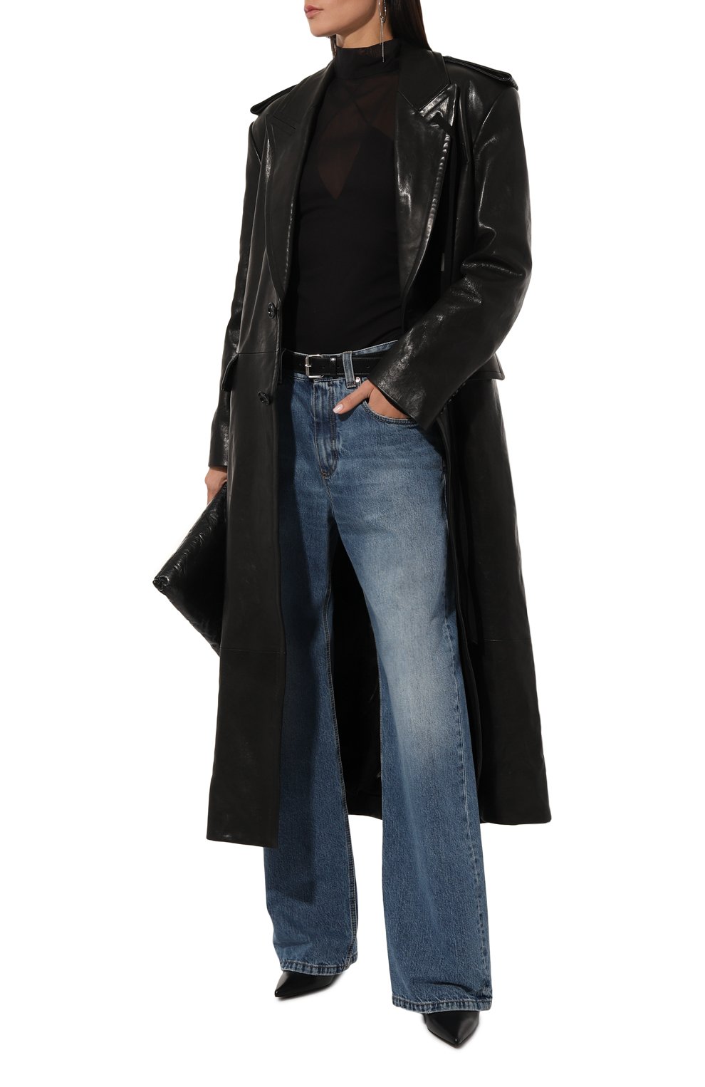 Кожаный плащ ANN DEMEULEMEESTER черного цвета по цене 455500 руб., арт. 2402-W-C025-L-LT137-099, фото 2 Кожаный плащ ANN DEMEULEMEESTER, арт. 2402-W-C025-L-LT137-099, фото 2