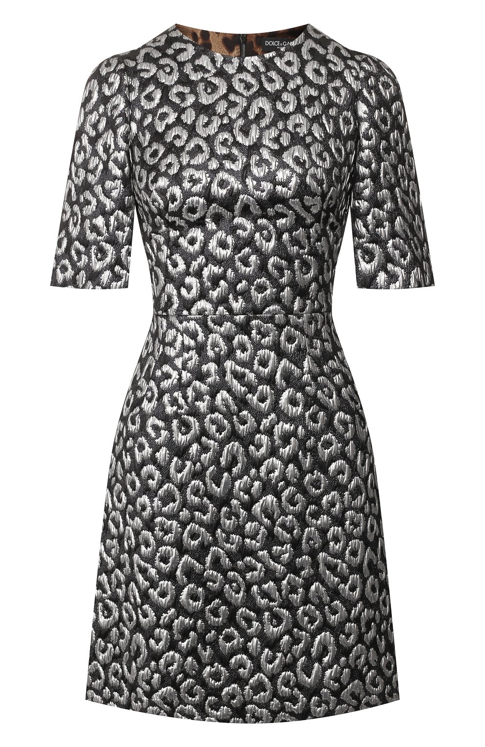 Платье DOLCE & GABBANA серебряного цвета по цене 212500 руб., арт. F6F4GT/FJMZ5, фото 1 Платье DOLCE & GABBANA, арт. F6F4GT/FJMZ5, фото 1