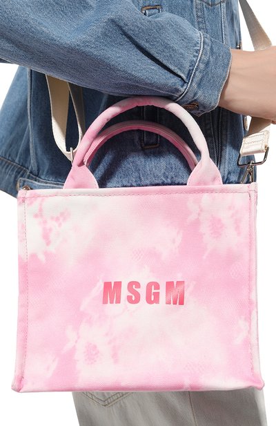 Сумка-тоут MSGM розового цвета по цене 16250 руб., арт. 3442MDZ78/574, фото 2 Сумка-тоут MSGM, арт. 3442MDZ78/574, фото 2