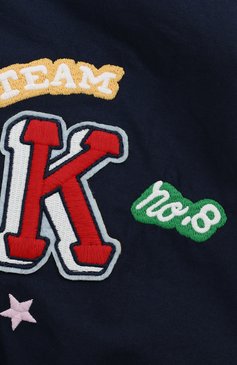 Детское хлопковое платье KENZO темно-синего цвета, арт. K12329/14Y | Фото 3 (Рукава: Длинные; Материал внешний: Хлопок; Материал подклада: Хлопок; Случай: Повседневный; Ростовка одежда: 13 - 15 лет | 158 см)