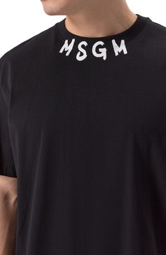 Мужская хлопковая футболка MSGM черного цвета, арт. 3840MM102/257002 | Фото 5 (Материал внешний: Хлопок; Длина (для топов): Стандартные; Рукава: Короткие; Принт: С принтом; Стили: Спорт-шик; Мужское Кросс-КТ: Футболка-одежда)