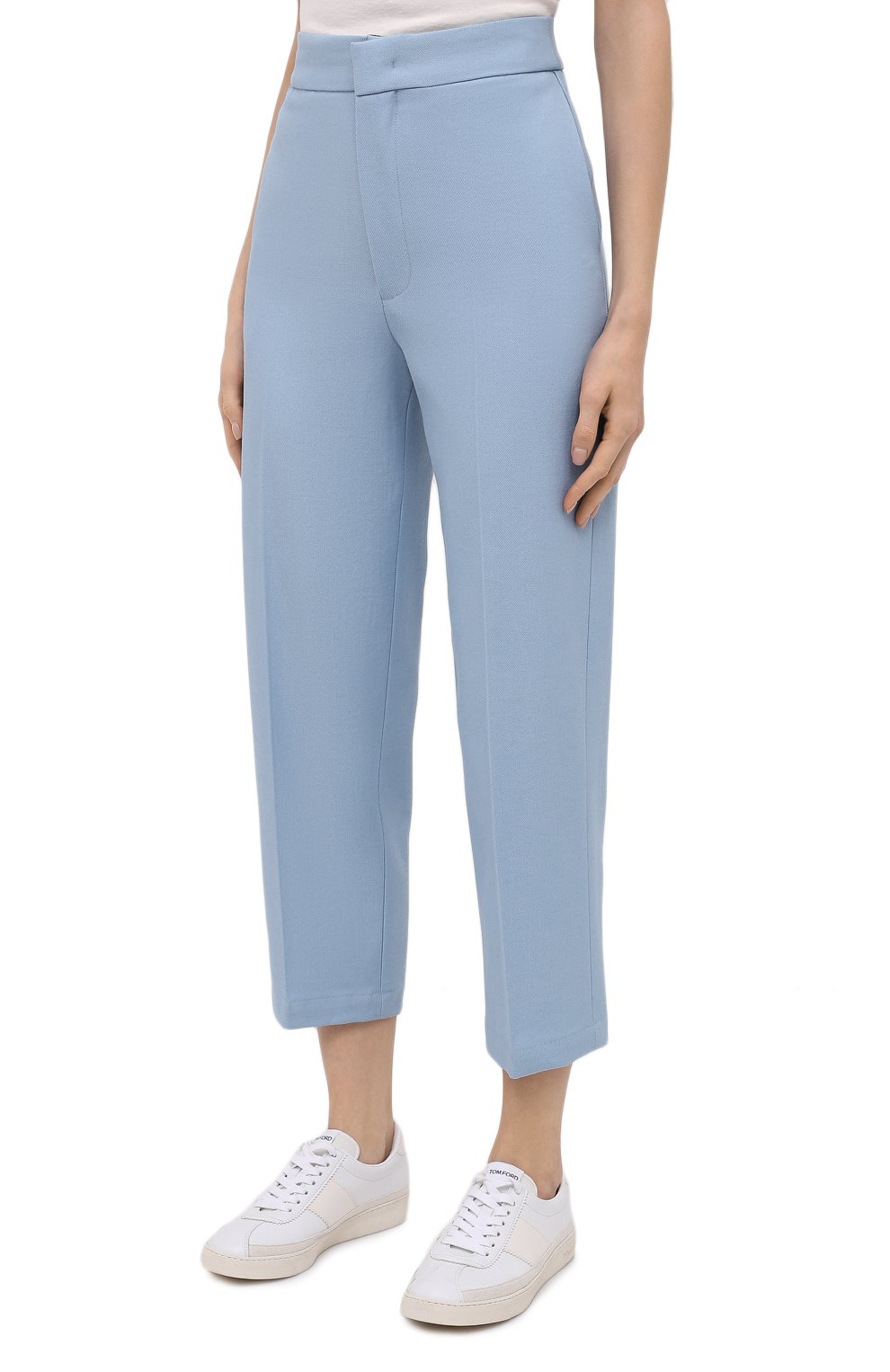 Брюки из шерсти и хлопка ERIKA CAVALLINI голубого цвета по цене 37250 руб., арт. W0/P/P0WI02, фото 3 Брюки из шерсти и хлопка ERIKA CAVALLINI, арт. W0/P/P0WI02, фото 3