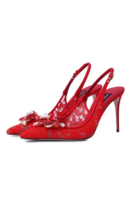 Женские текстильные туфли rainbow 90 DOLCE & GABBANA красного цвета, арт. CG0712/AQ074 | Фото 1 (Материал внутренний: Текстиль; Материал сплава: Проставлено; Каблук высота: Высокий; Подошва: Плоская; Драгоценные камни: Проставлено; Материал внешний: Текстиль)