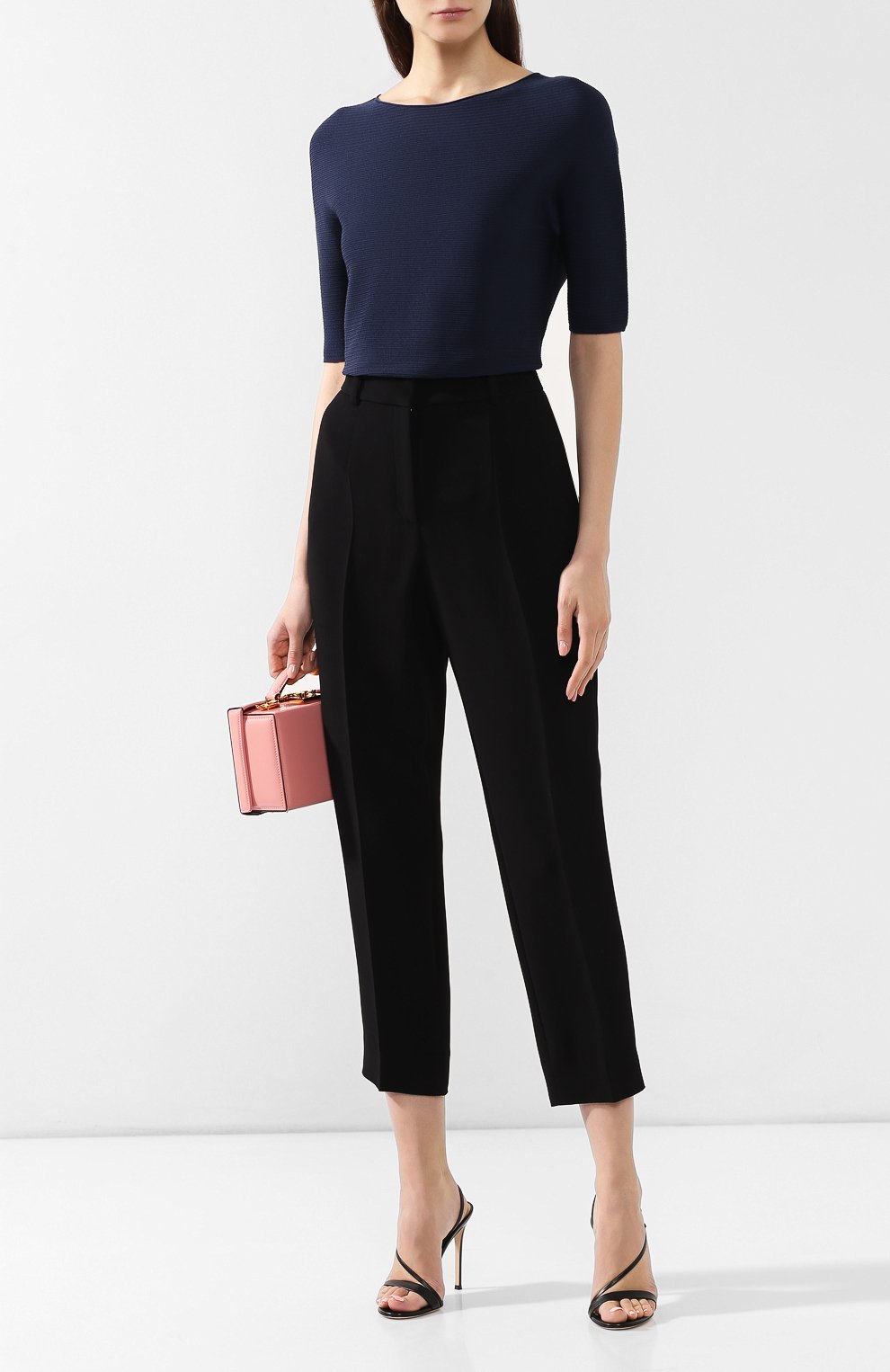 Пуловер из вискозы GIORGIO ARMANI синего цвета по цене 52850 руб., арт. 3GAMA4/AMA1Z, фото 2 Пуловер из вискозы GIORGIO ARMANI, арт. 3GAMA4/AMA1Z, фото 2