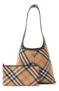Женская сумка BURBERRY бежевого цвета, арт. 8094678 | Фото 8 (Материал сплава: Проставлено; Размер: medium; Материал: Текстиль; Драгоценные камни: Проставлено)