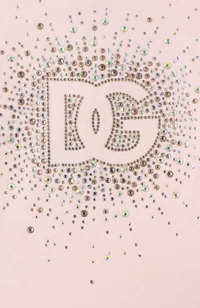 Хлопковая футболка DOLCE & GABBANA светло-розового цвета по цене 63300 руб., арт. L5JTNK/G7N6B/8-14, фото 3 Хлопковая футболка DOLCE & GABBANA, арт. L5JTNK/G7N6B/8-14, фото 3