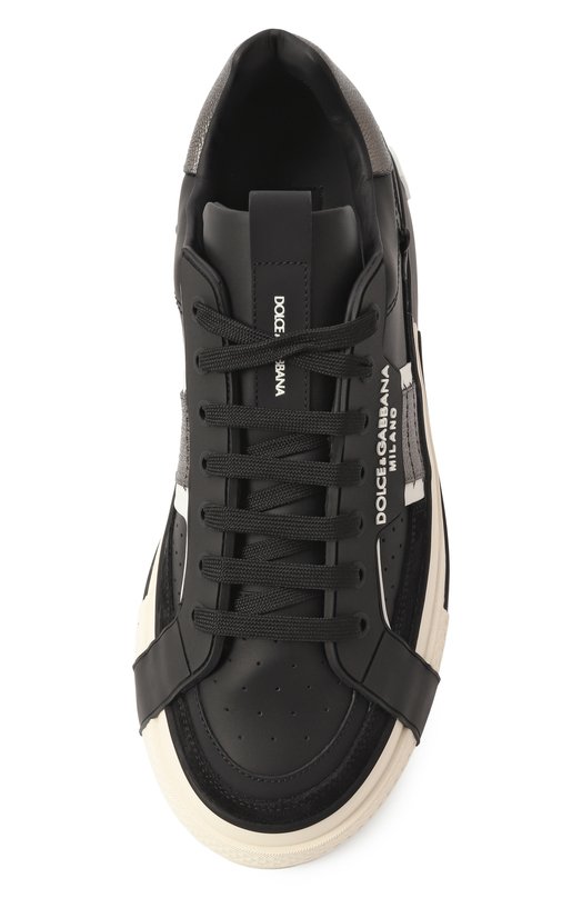 Кожаные кеды Custom 2.Zero Dolce & Gabbana CS1863/A0223 Чёрный  CS1863/A0223 Фото 6