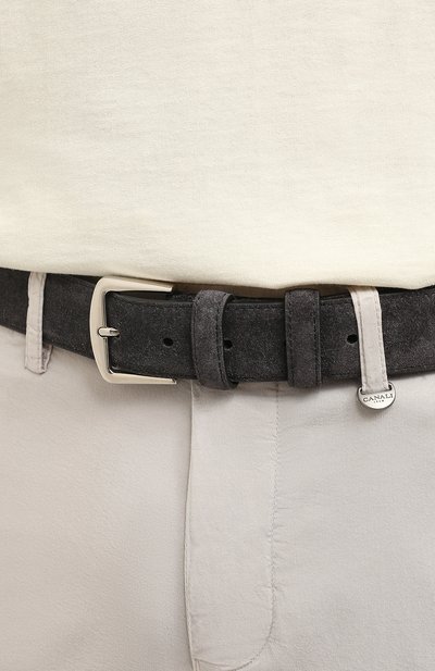 Замшевый ремень LORO PIANA темно-серого цвета по цене 49650 руб., арт. FAA1544, фото 2 Замшевый ремень LORO PIANA, арт. FAA1544, фото 2