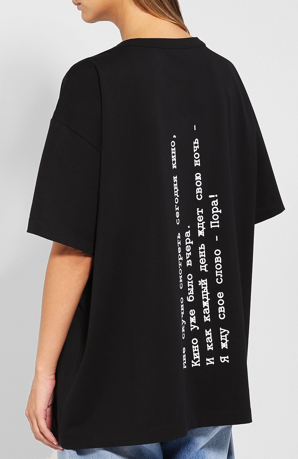 Хлопковая футболка с круглым вырезом и принтом VIKA GAZINSKAYA, арт. SS18-1246, фото 6