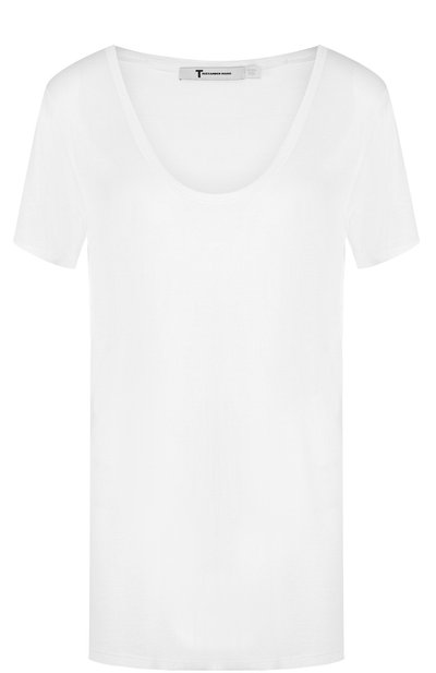 Однотонная футболка с круглым вырезом из вискозы ALEXANDERWANG.T, арт. 4C281004A0, фото 1