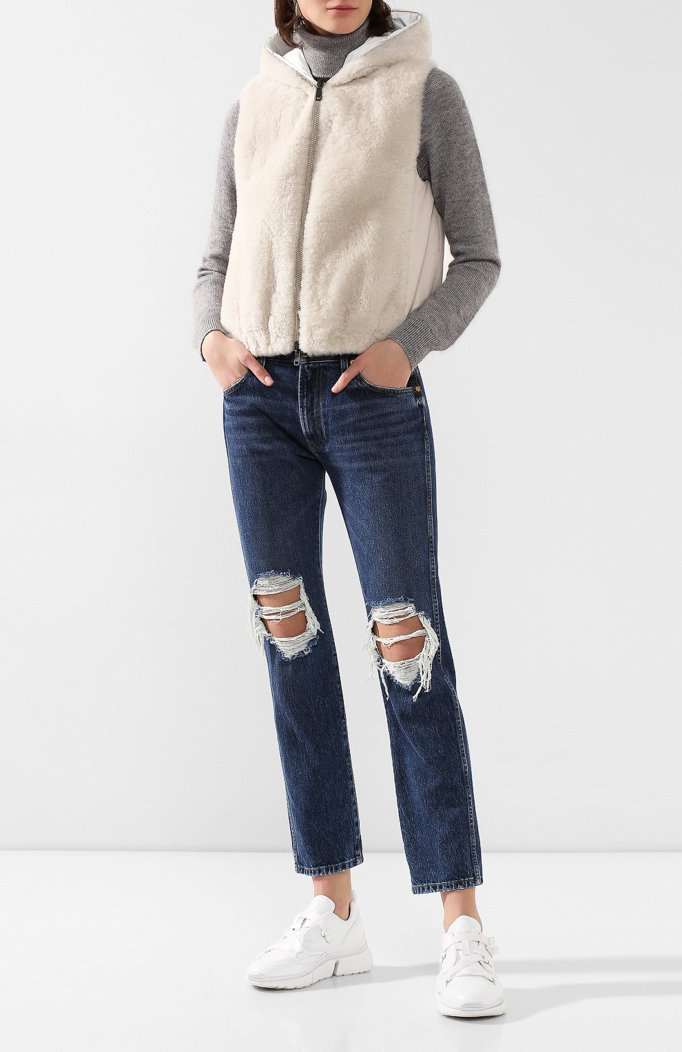 Двусторонний жилет с мехом козлика BRUNELLO CUCINELLI, арт. MPMWE3080, фото 2