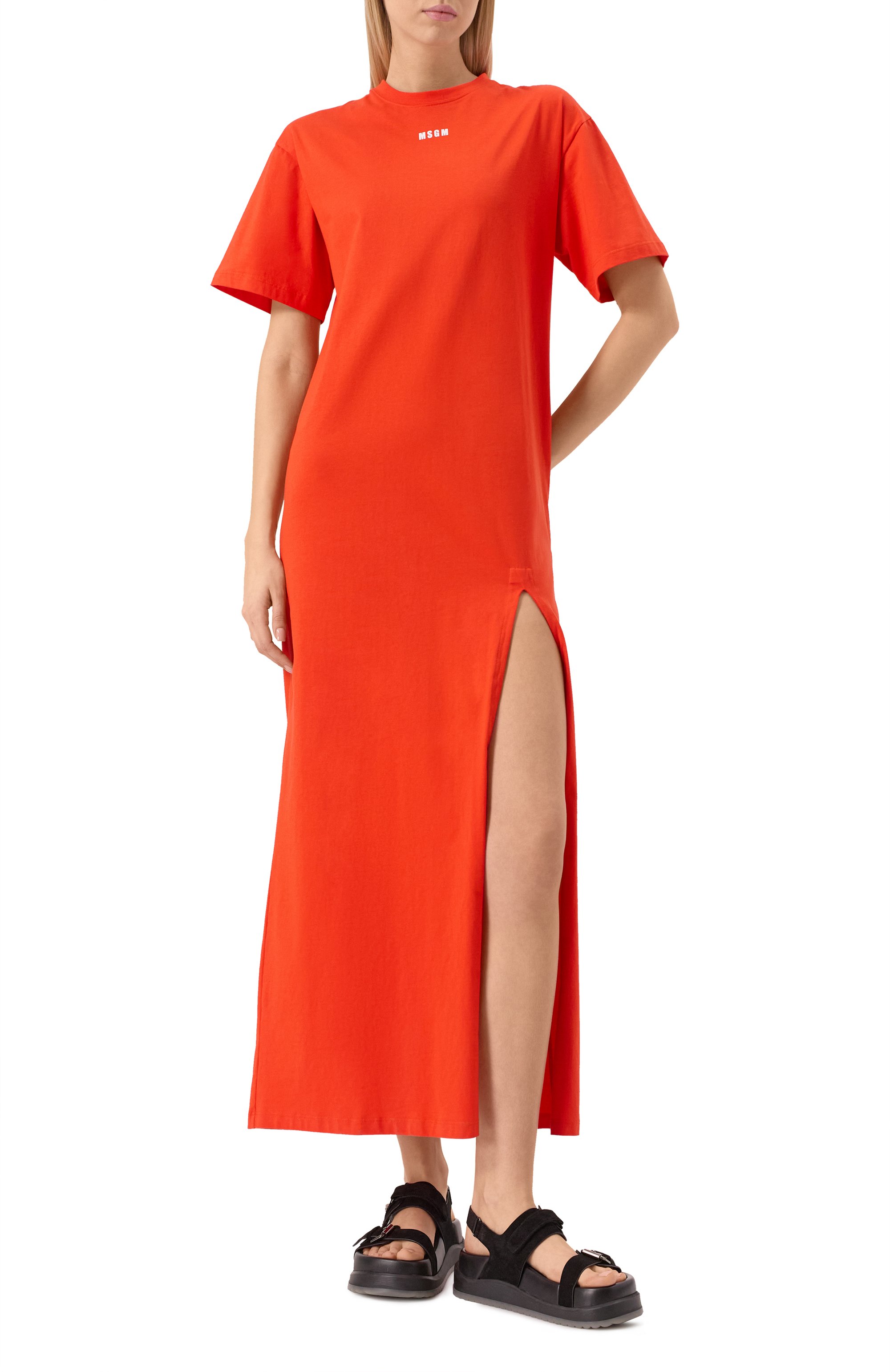 Хлопковое платье MSGM, арт. 3841MDA83/257002, фото 3