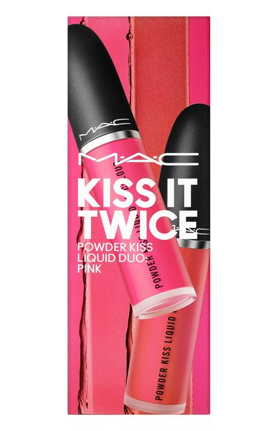 Набор для губ kiss it twice powder kiss liquid duo: pink MAC бесцветного цвета по цене 4490 руб., арт. ST5R-01, фото 4 Набор для губ kiss it twice powder kiss liquid duo: pink MAC, арт. ST5R-01, фото 4