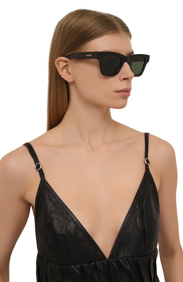Женские солнцезащитные очки JACQUEMUS черного цвета, арт. LES LUNETTES N0CI0 MULTI BLACK | Фото 2 (Тип очков: С/з; Нос: Не проставлено; Региональные ограничения белый список (Axapta Mercury): Не проставлено; Материал: Пластик; Оптика Гендер: оптика-женское; Очки форма: Квадратные)
