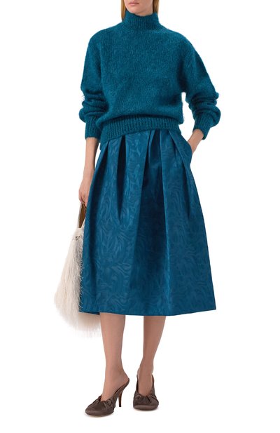 Шерстяной свитер DRIES VAN NOTEN бирюзового цвета по цене 86500 руб., арт. 252-011249-2733, фото 2 Шерстяной свитер DRIES VAN NOTEN, арт. 252-011249-2733, фото 2