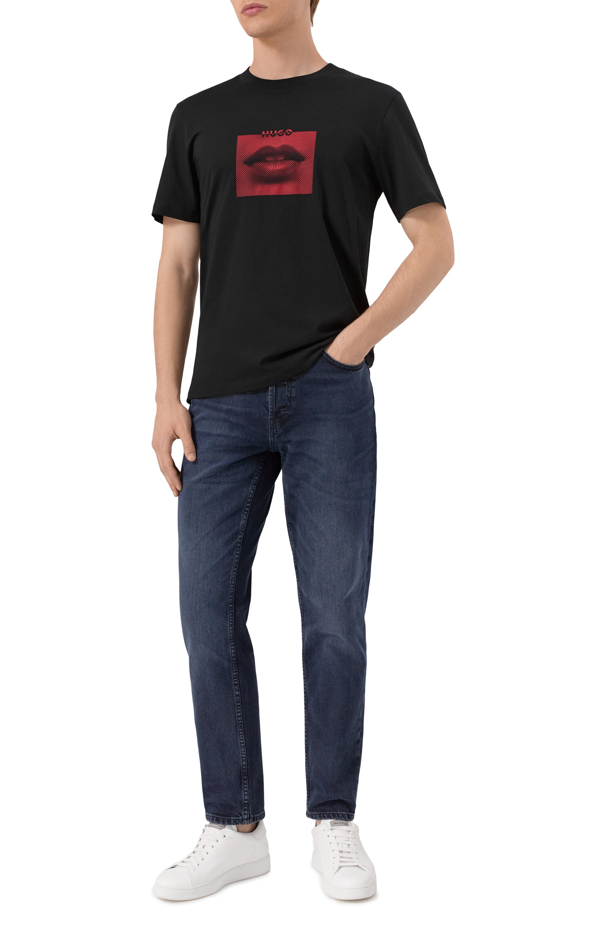 Хлопковая футболка HUGO, арт. 50544496, фото 2