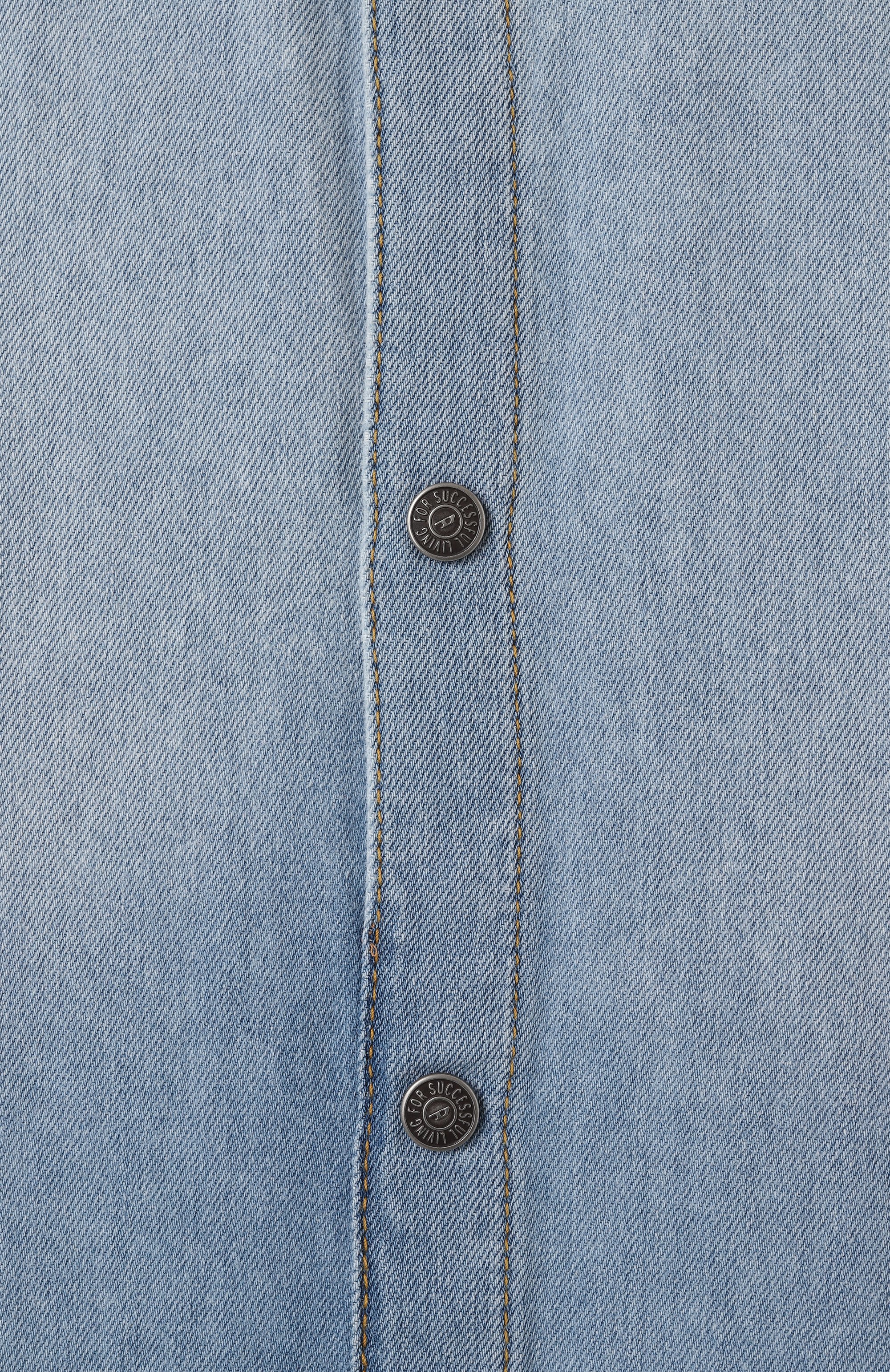 Джинсовое платье-рубашка DIESEL голубого цвета по цене 24400 руб., арт. J02163/KXBNK, фото 3 Джинсовое платье-рубашка DIESEL, арт. J02163/KXBNK, фото 3