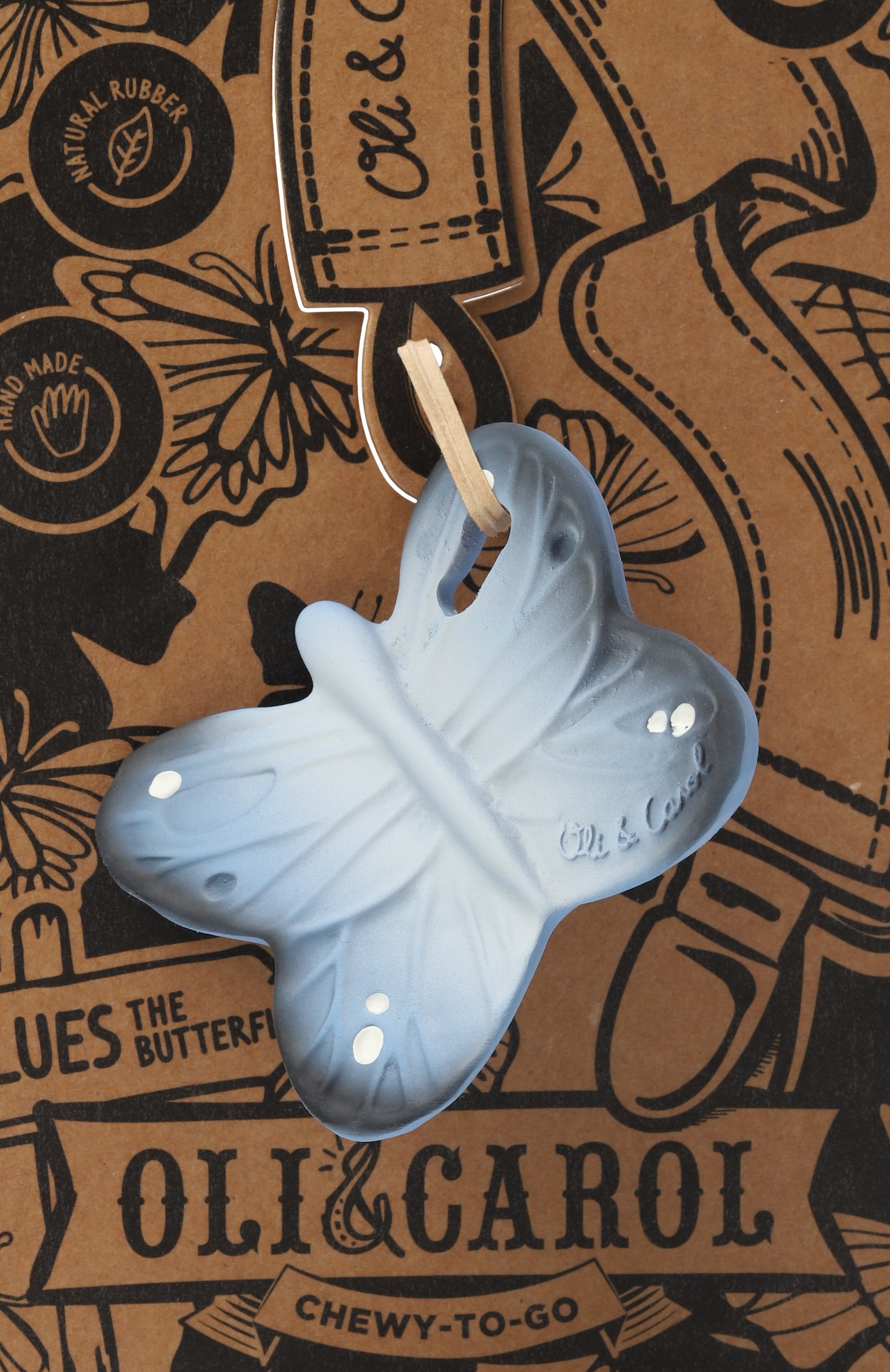 Игрушка-прорезыватель blues the butterfly OLI&CAROL, арт. L-CHEWY-BUT-BLUE, фото 2