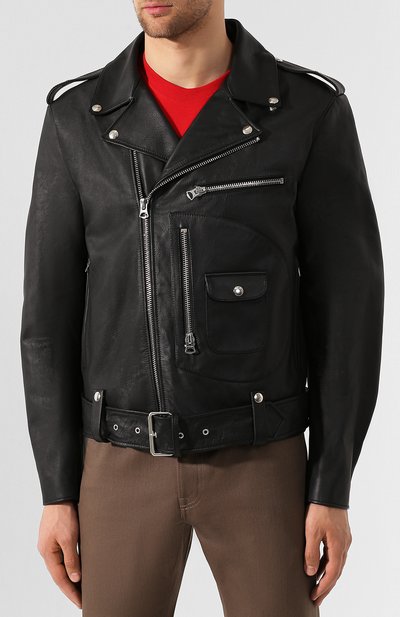 Кожаная косуха ACNE STUDIOS черного цвета по цене 123500 руб., арт. B70011, фото 3 Кожаная косуха ACNE STUDIOS, арт. B70011, фото 3