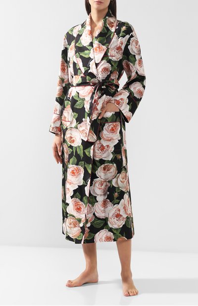 Шелковый халат DOLCE & GABBANA разноцветного цвета по цене 333500 руб., арт. F0R74T/HS10B, фото 2 Шелковый халат DOLCE & GABBANA, арт. F0R74T/HS10B, фото 2