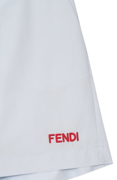 Хлопковые шорты FENDI голубого цвета по цене 52200 руб., арт. JMF589/AEXZ, фото 3 Хлопковые шорты FENDI, арт. JMF589/AEXZ, фото 3
