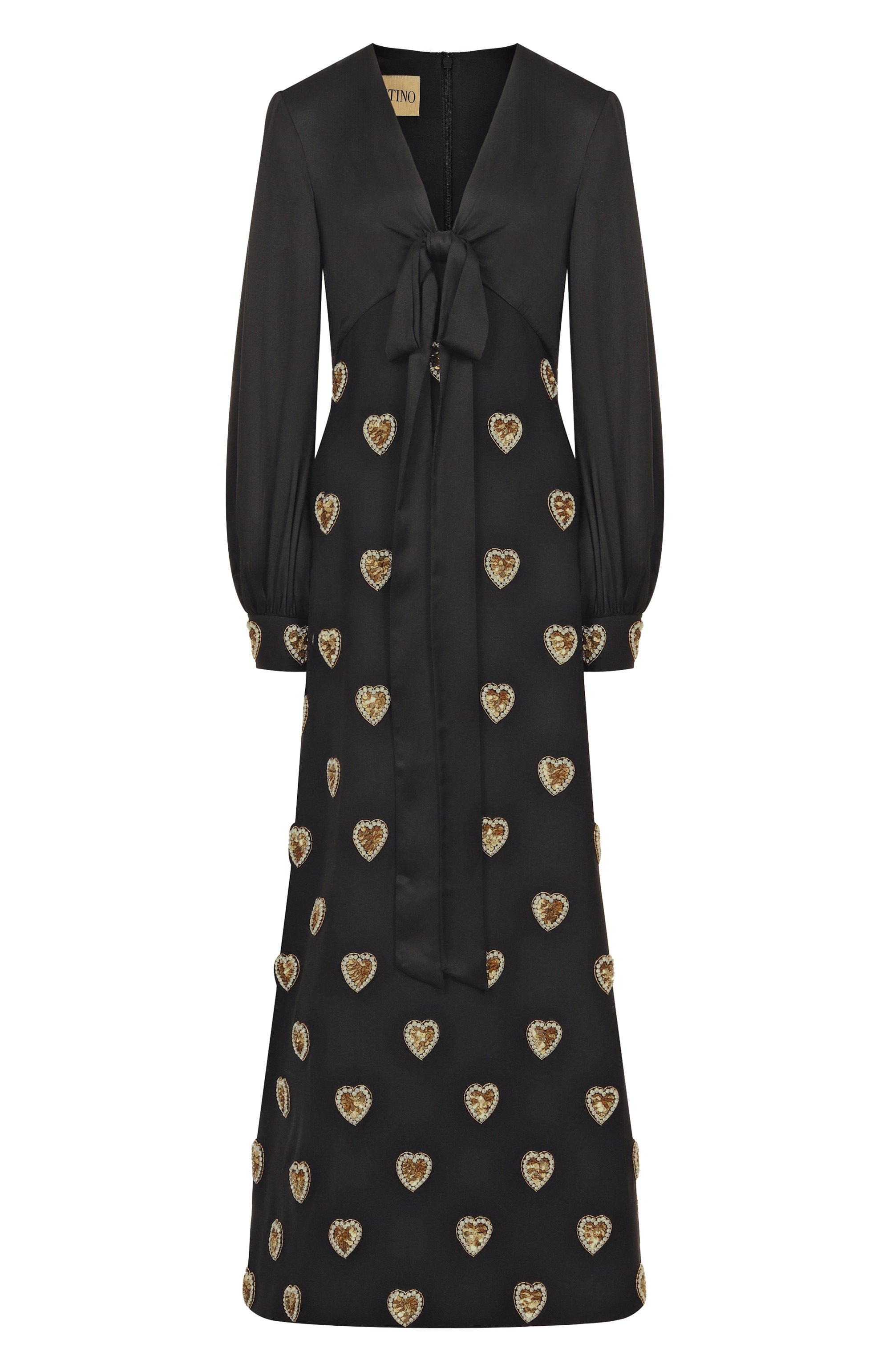 Платье из шерсти и шелка VALENTINO черного цвета по цене 1395000 руб., арт. 7B3VDLQ1/1CF, фото 1 Платье из шерсти и шелка VALENTINO, арт. 7B3VDLQ1/1CF, фото 1