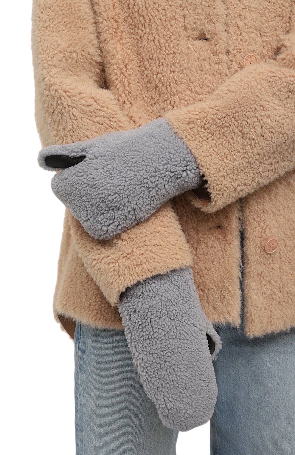 Меховые варежки из овчины YVES SALOMON, арт. 24WAA600XXMECL, фото 2