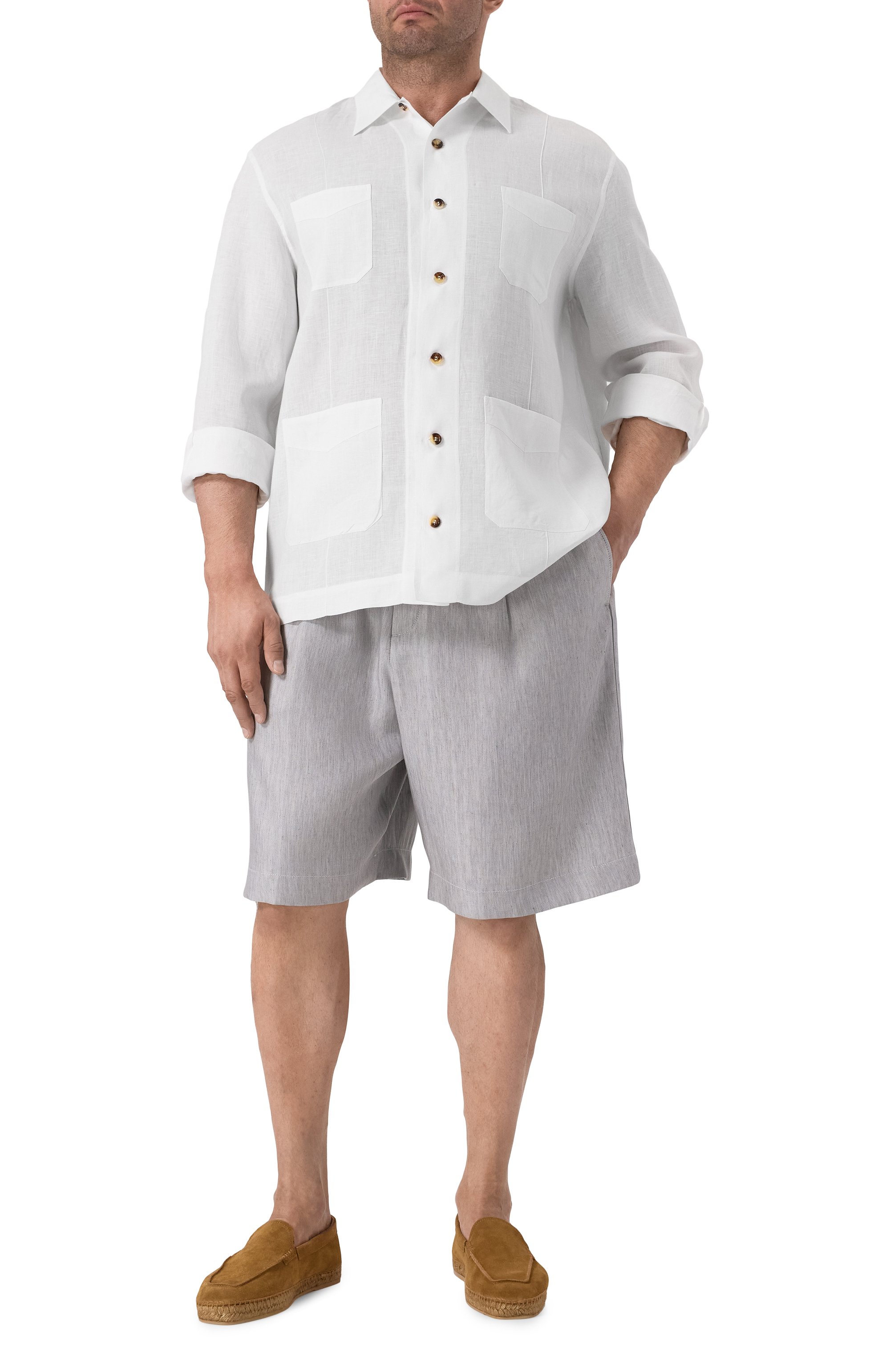 Льняная рубашка BRUNELLO CUCINELLI, арт. MM6840648, фото 2