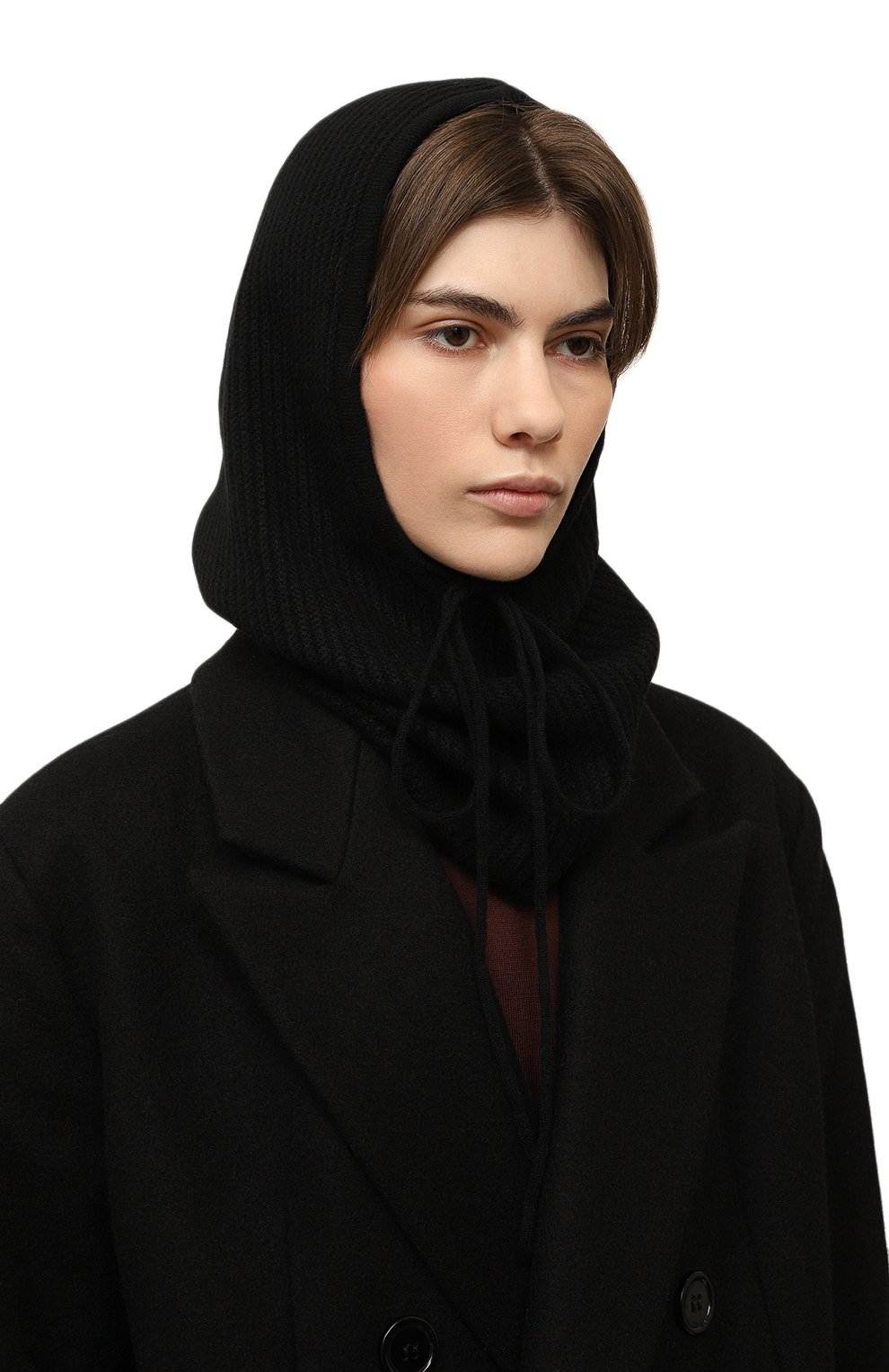 Кашемировый капор ALLUDE черного цвета по цене 18900 руб., арт. 235/11243, фото 2 Кашемировый капор ALLUDE, арт. 235/11243, фото 2