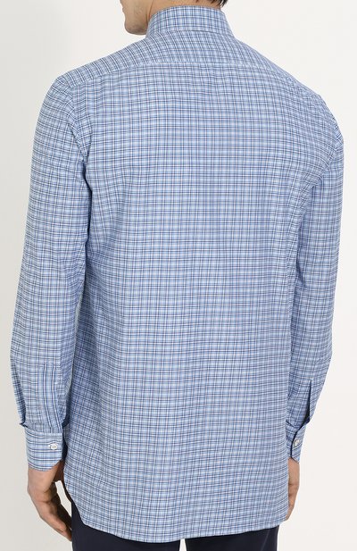 Хлопковая рубашка в клетку KITON, арт. UCIH0623810004, фото 4
