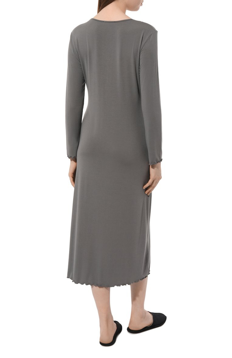 Женская сорочка из вискозы EVA B.BITZER серого цвета, арт. 23301276 | Фото 4 (Материал сплава: Проставлено; Нос: Не проставлено; Материал внешний: Вискоза)