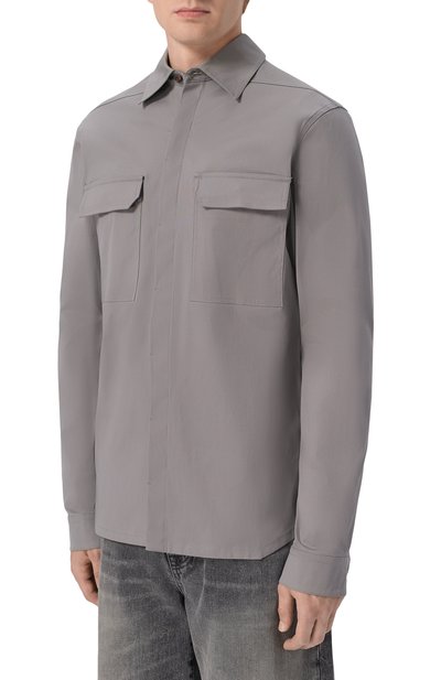 Хлопковая куртка-рубашка RICK OWENS, арт. RU02F4291/TE, фото 3