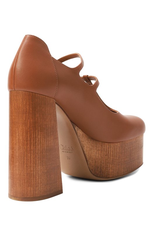 Кожаные туфли Chloé CH26S14CWK Коричневый  CH26S14CWK Фото 5