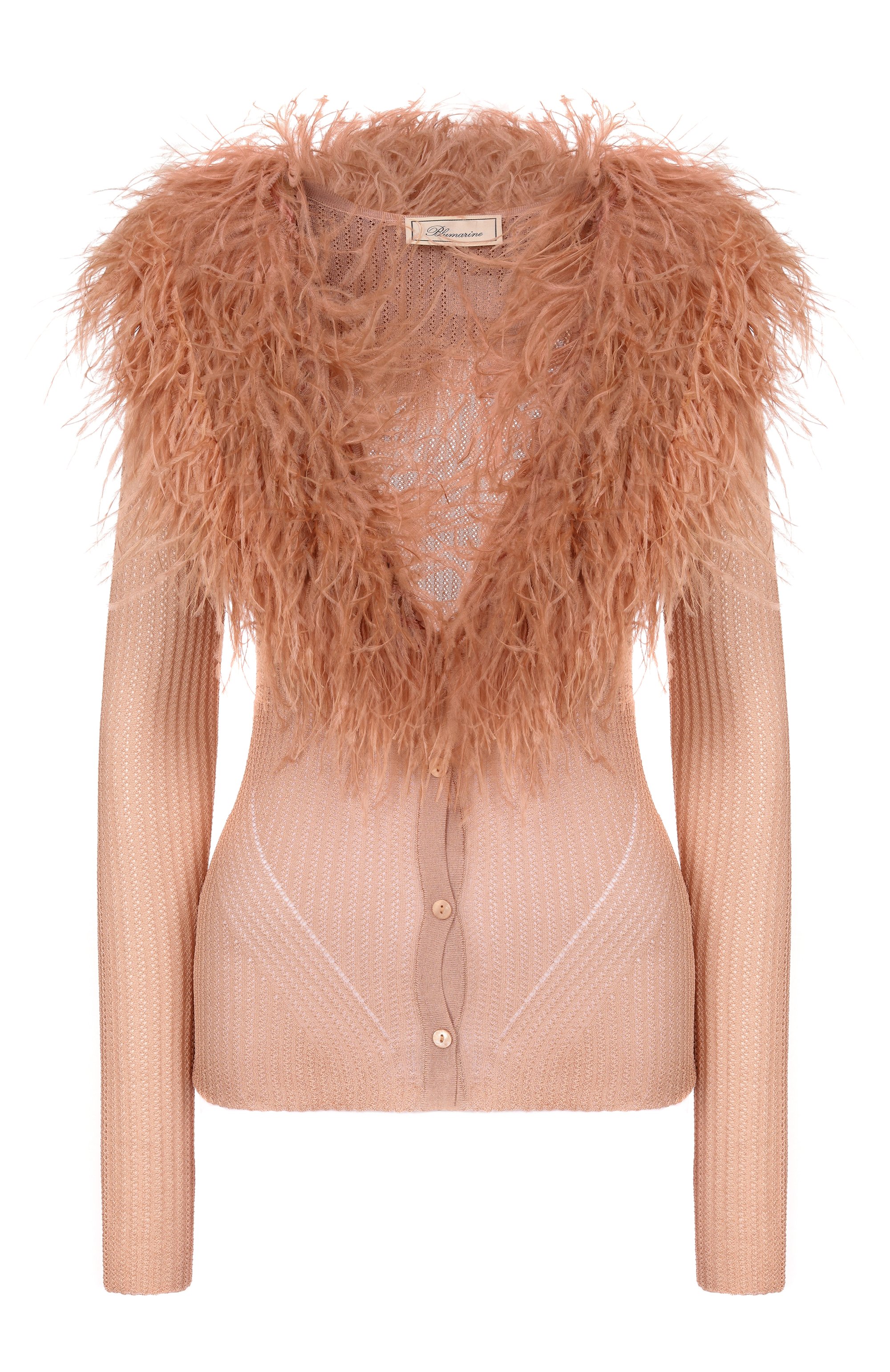 Кардиган с отделкой перьями страуса BLUMARINE, арт. 2M659A, фото 1