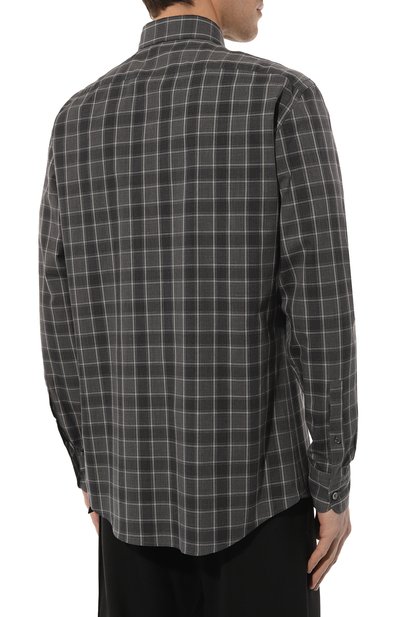 Хлопковая рубашка ZEGNA темно-серого цвета по цене 49950 руб., арт. UCX21A6/SRF5, фото 4 Хлопковая рубашка ZEGNA, арт. UCX21A6/SRF5, фото 4