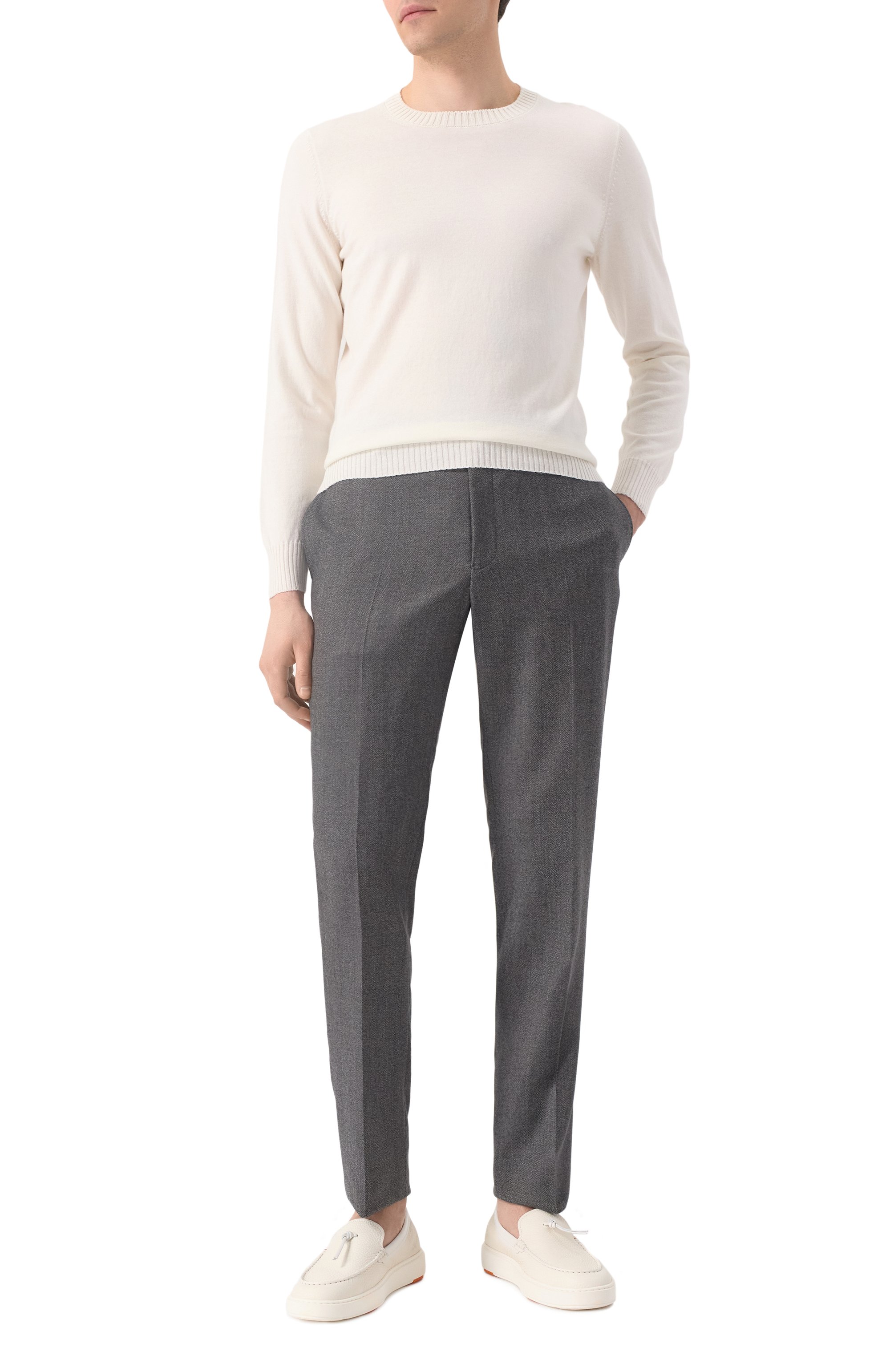 Шерстяные брюки EMPORIO ARMANI темно-серого цвета по цене 47100 руб., арт. EM000464/TE10998, фото 2 Шерстяные брюки EMPORIO ARMANI, арт. EM000464/TE10998, фото 2