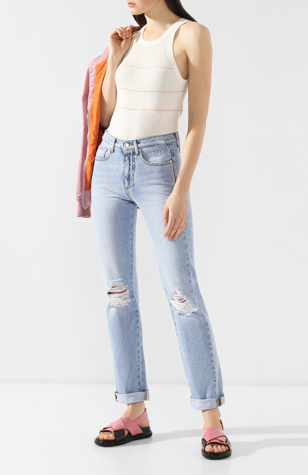 Топ из смеси шелка и кашемира PROENZA SCHOULER белого цвета по цене 37600 руб., арт. R1917174-KS038, фото 2 Топ из смеси шелка и кашемира PROENZA SCHOULER, арт. R1917174-KS038, фото 2