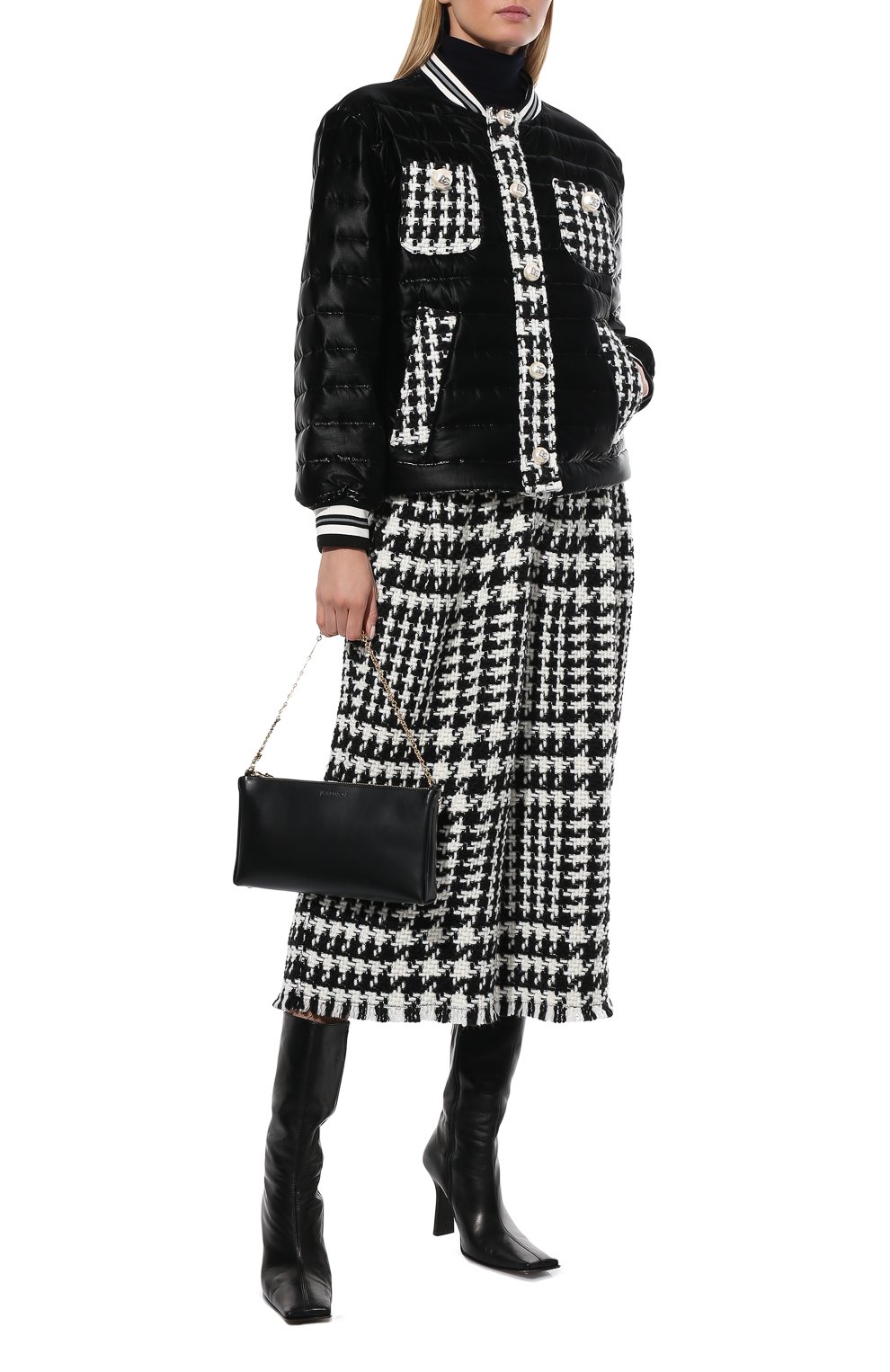 Кюлоты DOLCE & GABBANA черно-белого цвета по цене 120500 руб., арт. FTCAXT/FMMGX, фото 2 Кюлоты DOLCE & GABBANA, арт. FTCAXT/FMMGX, фото 2