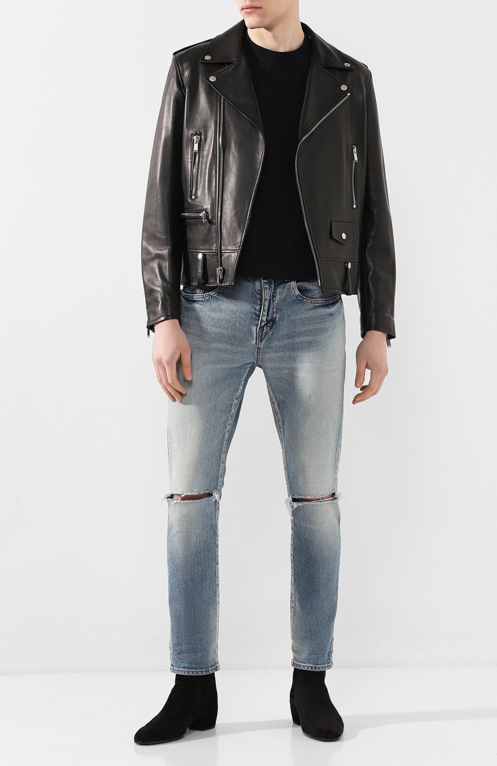 Замшевые сапоги SAINT LAURENT, арт. 605541/0LI00, фото 2