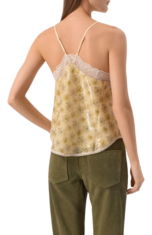 Топ с отделкой пайетками Zadig and Voltaire WWCR01323 Кремовый  WWCR01323 Фото 4