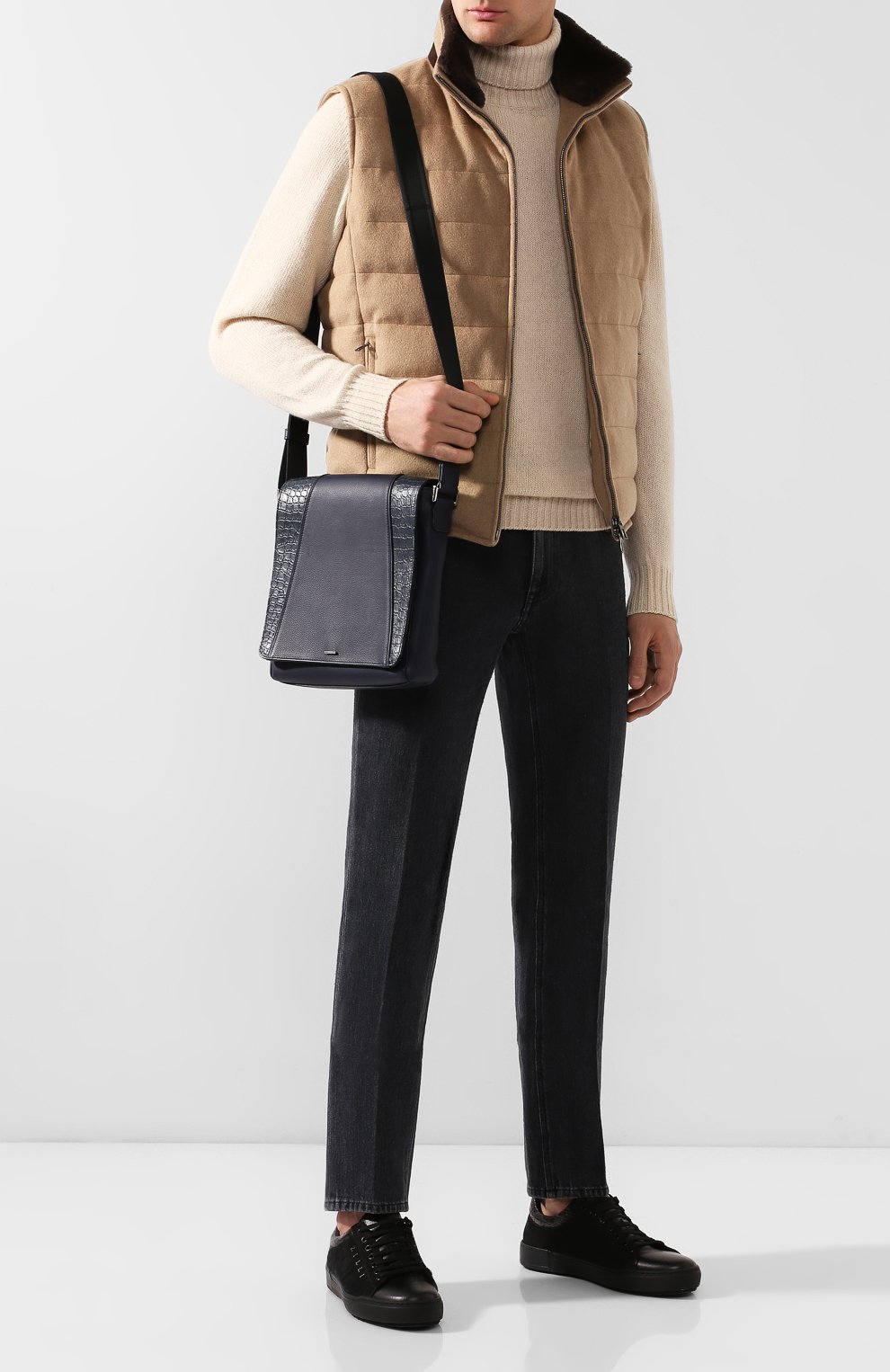 Сумка с отделкой из кожи крокодила ZILLI, арт. MJL-0BM10-A0490/0001/CP0R, фото 2