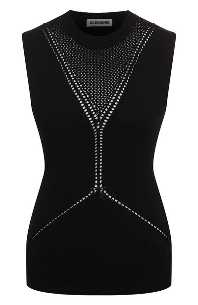 Женский топ из шерсти и хлопка JIL SANDER, арт. J01NC0139/J14617