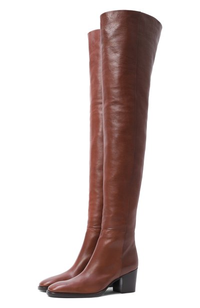 Женские кожаные ботфорты odéon 70 SAINT LAURENT, арт. 841354/25V00