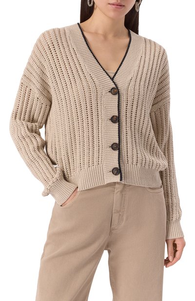 Хлопковый кардиган BRUNELLO CUCINELLI, арт. MSB582016, фото 3