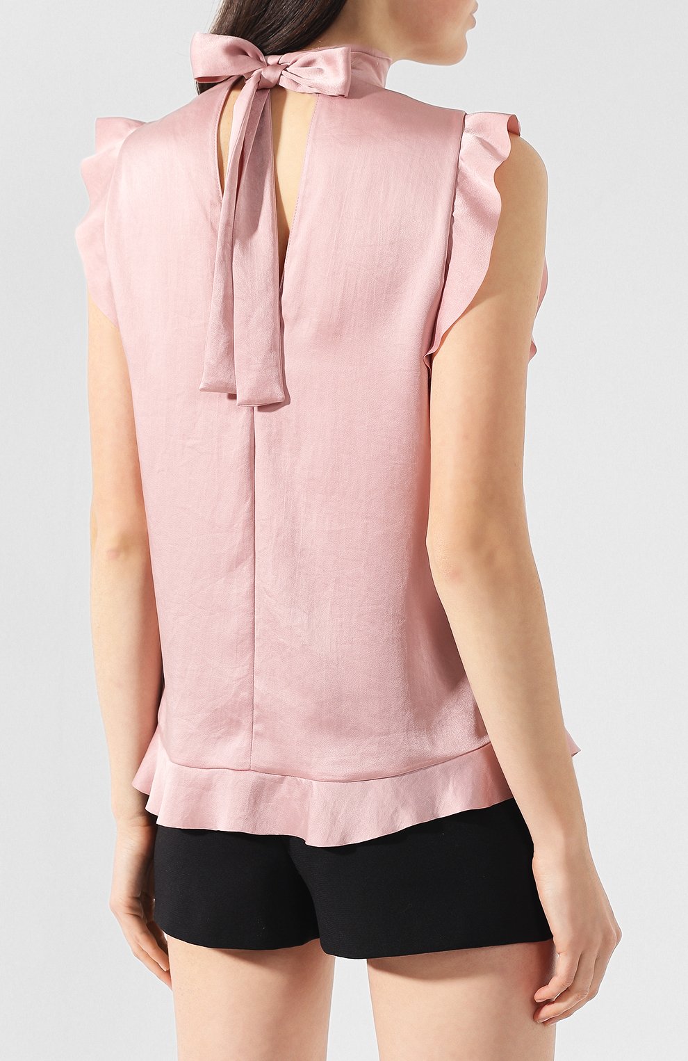 Топ с воротником-стойкой REDVALENTINO розового цвета по цене 23900 руб., арт. RR3AEA00/HGA, фото 4 Топ с воротником-стойкой REDVALENTINO, арт. RR3AEA00/HGA, фото 4
