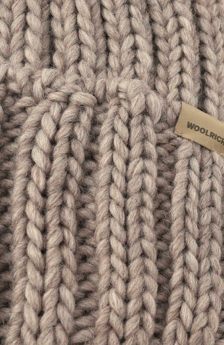 Женская шапка WOOLRICH бежевого цвета, арт. CFWWAC0196FRUF0766 | Фото 4 (Но�с: Не проставлено; Материал сплава: Проставлено; Материал: Шерсть, Текстиль, Синтетический материал)