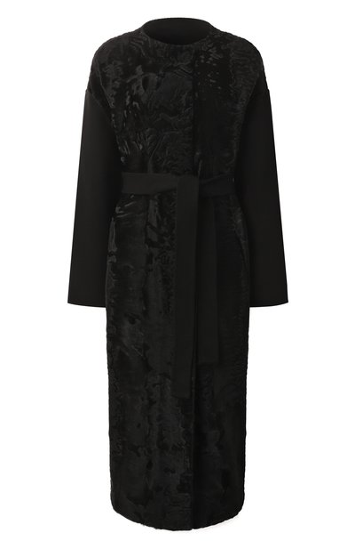 Женское кашемировое пальто с отделкой из каракуля MVST, арт. FTBPL-Y291SW/LC1597