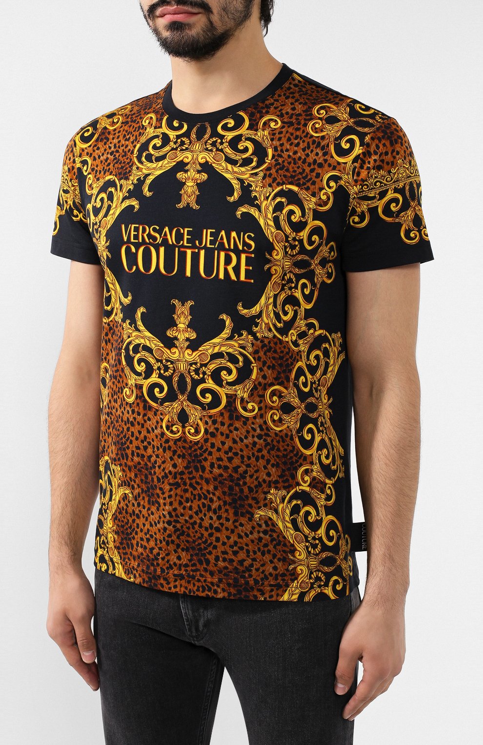 Хлопковая футболка VERSACE JEANS COUTURE, арт. B3GUA7DF-UUP SLIM MC LE0BAR0QUE/36609, фото 3