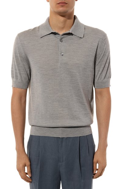 Поло из кашемира и шелка TOM FORD серого цвета по цене 112000 руб., арт. TFKC32/BZH99, фото 3 Поло из кашемира и шелка TOM FORD, арт. TFKC32/BZH99, фото 3